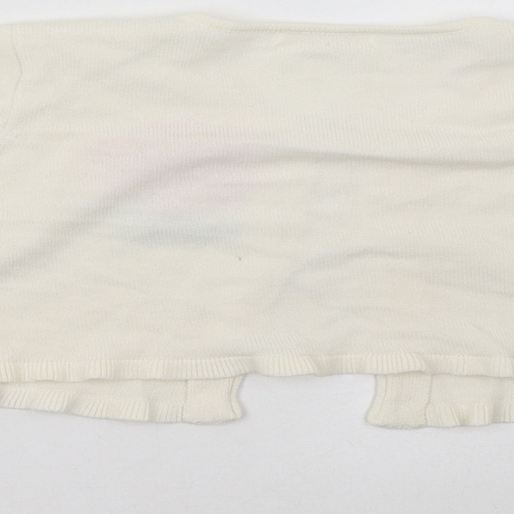 princess collection Girls White   Cardigan Jumper Size 6 Years