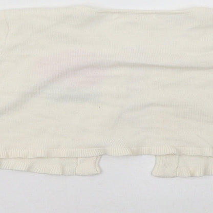 princess collection Girls White   Cardigan Jumper Size 6 Years
