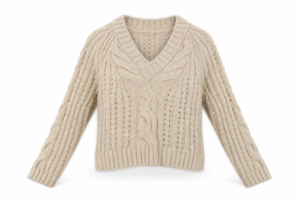 Front view of George women’s beige pullover sweatshirt, size S