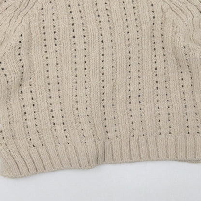 Brand and care label for George women’s beige pullover sweatshirt, size S