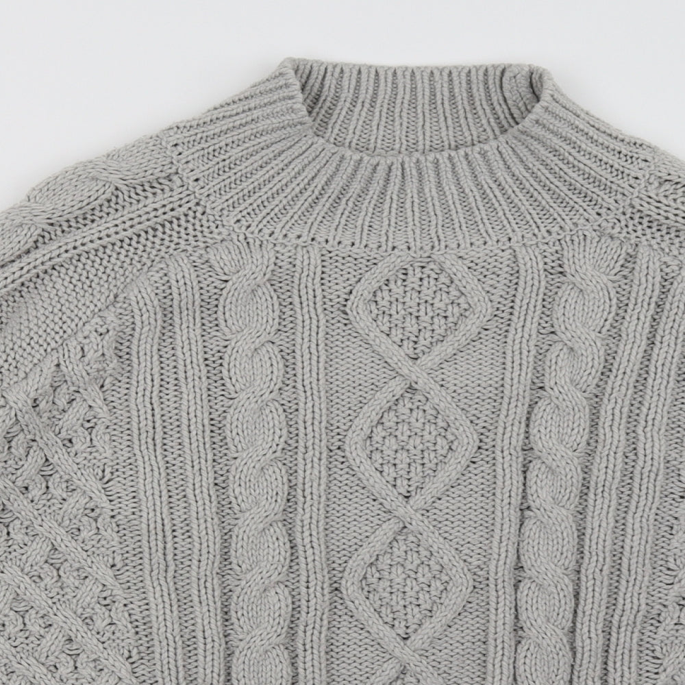 Close-up detail of TU women’s grey pullover sweatshirt, size UK 12