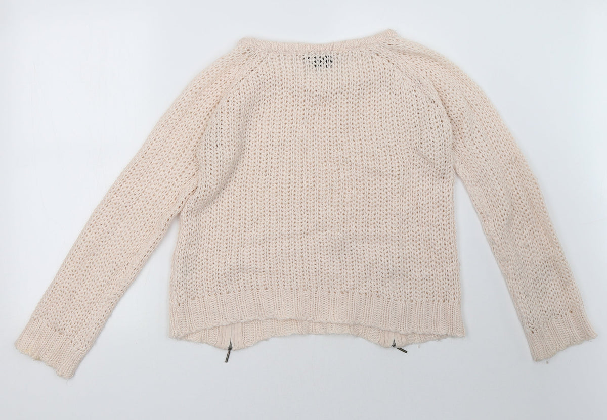 Back view of Golddigga women’s pink pullover sweatshirt, size UK 12