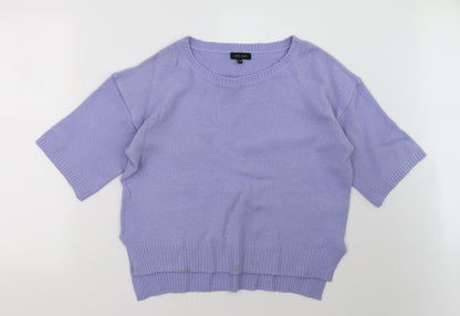 Additional front view of New Look women’s purple pullover sweatshirt, size UK 12