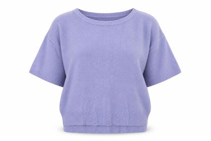 Front view of New Look women’s purple pullover sweatshirt, size UK 12