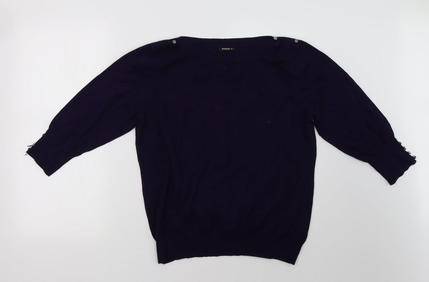 Roman Womens Purple   Pullover Sweatshirt Size 16