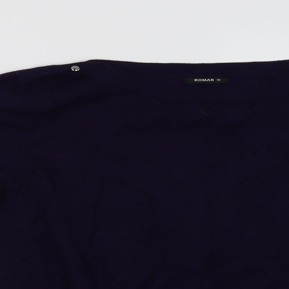 Roman Womens Purple   Pullover Sweatshirt Size 16