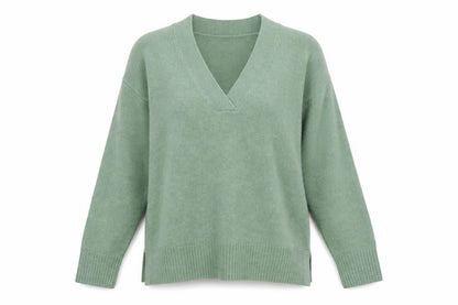 Front view of Nutmeg women’s green pullover sweatshirt, size UK 12