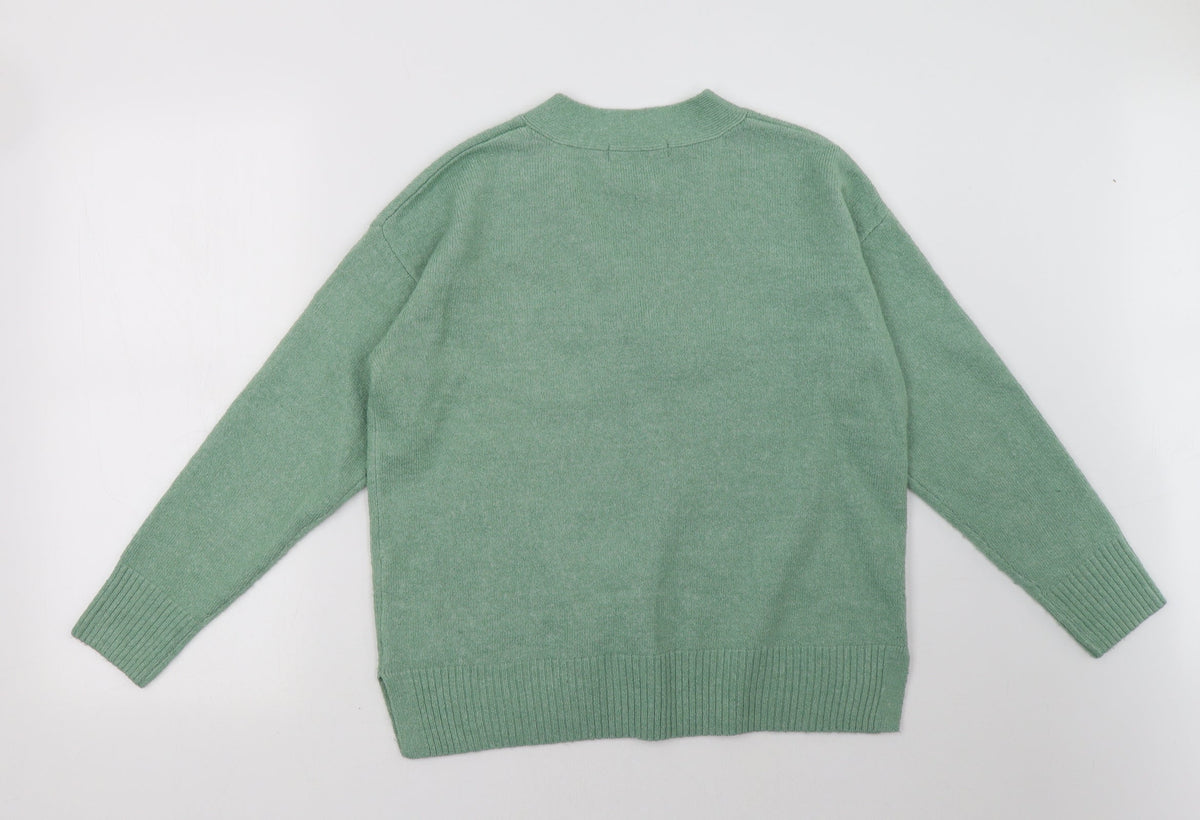 Back view of Nutmeg women’s green pullover sweatshirt, size UK 12