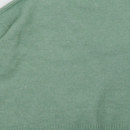 Brand and care label for Nutmeg women’s green pullover sweatshirt, size UK 12