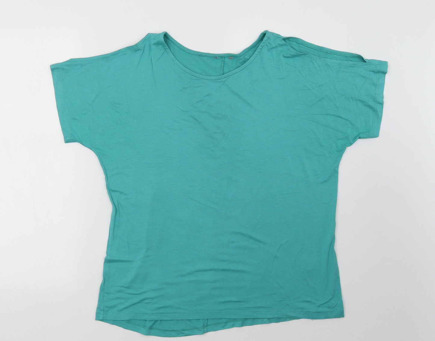 Womens UK Size 12 Marks and Spencer Green Basic T-Shirt