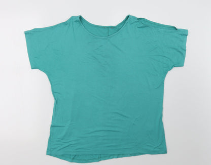 Womens UK Size 12 Marks and Spencer Green Basic T-Shirt