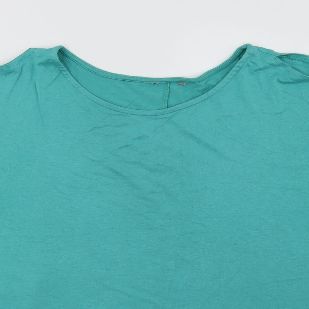 Womens UK Size 12 Marks and Spencer Green Basic T-Shirt