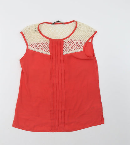 Womens UK Size 12 Principles Orange Basic Tank