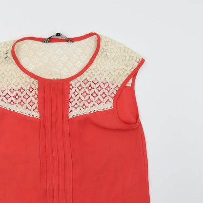 Womens UK Size 12 Principles Orange Basic Tank
