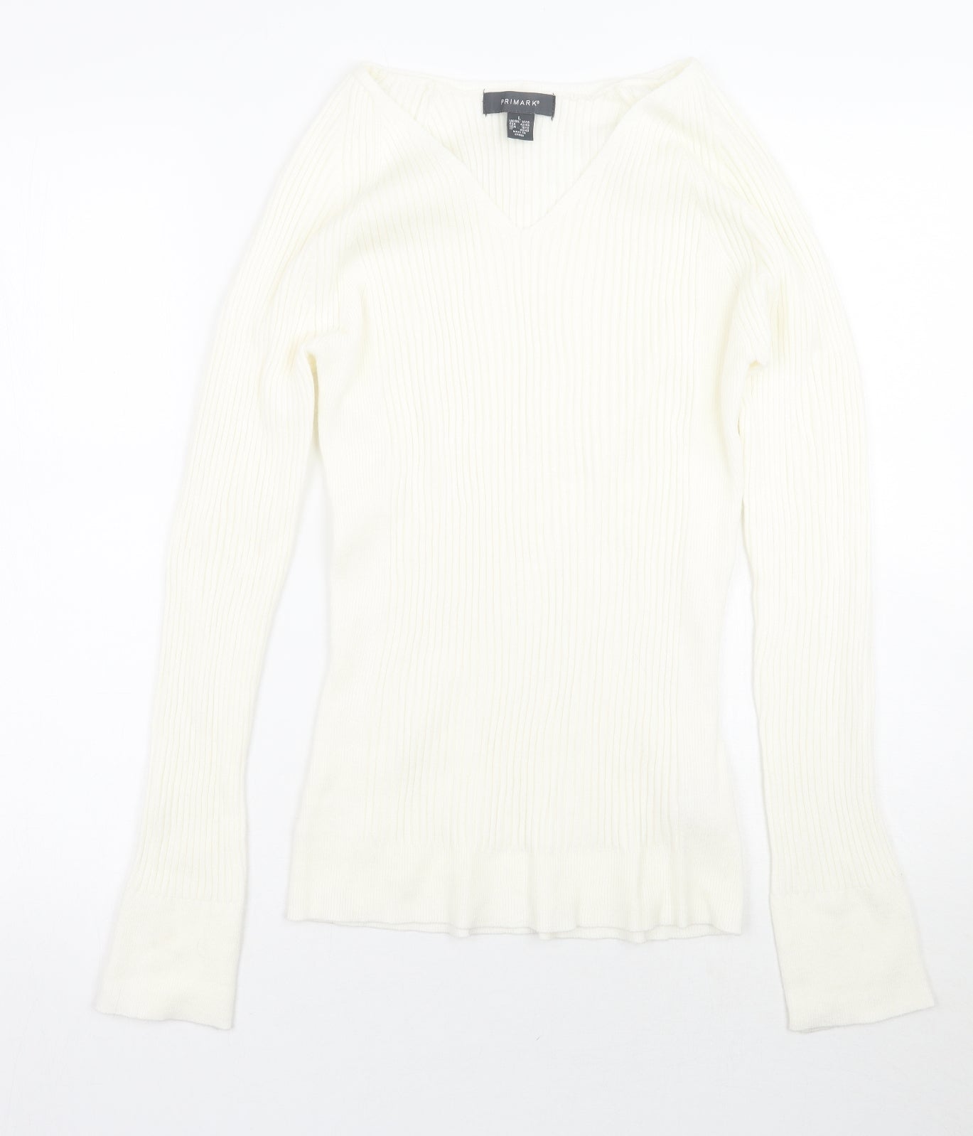 Primark Womens White   Pullover Jumper Size L