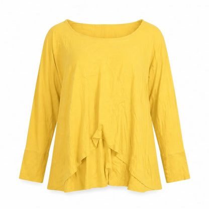 Front view of b.c women’s yellow basic t-shirt, size UK 14