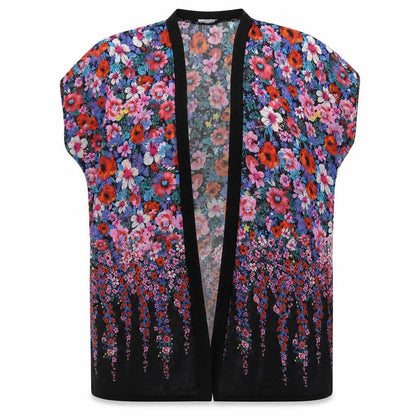 Front view of Primark women’s black floral cardigan jumper, size M