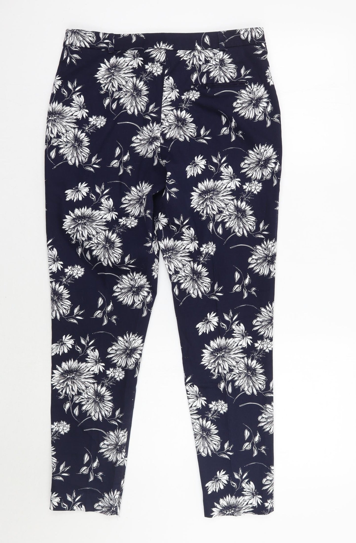 George Womens Blue Floral  Trousers  Size 10 L27 in