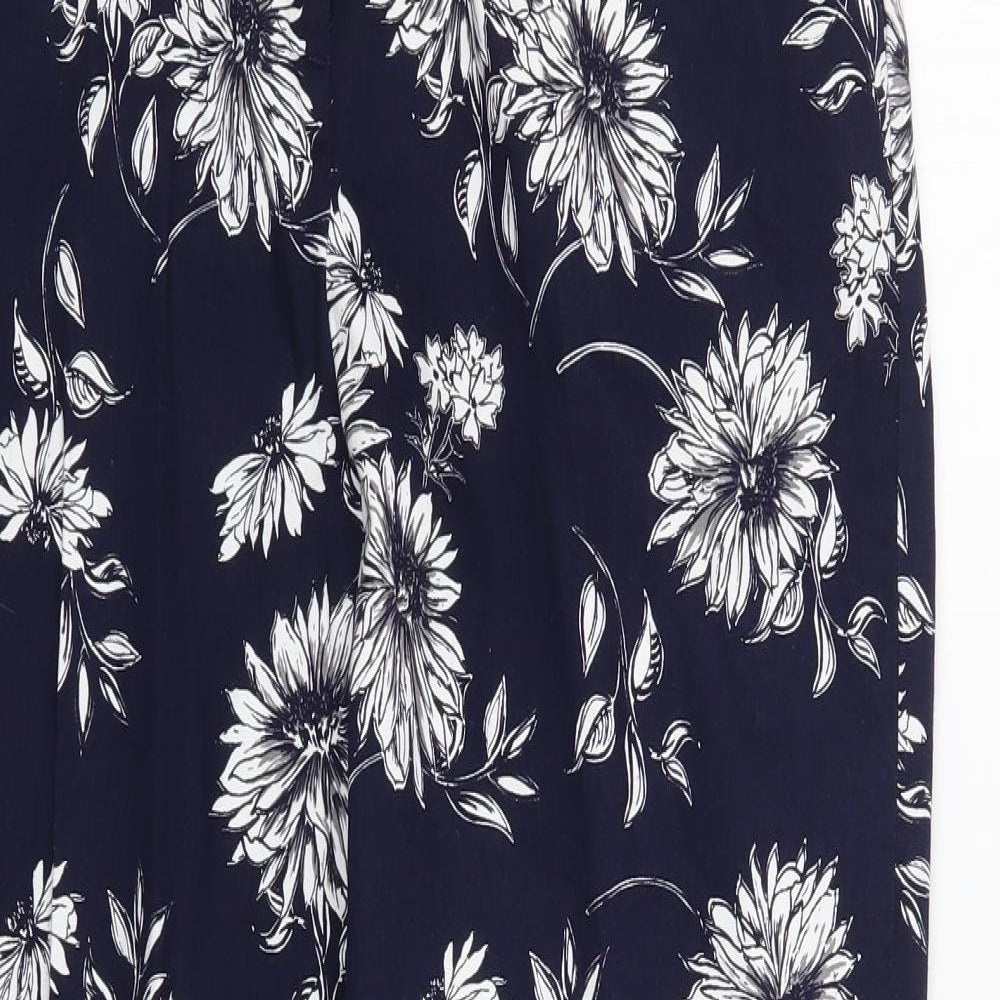 George Womens Blue Floral  Trousers  Size 10 L27 in