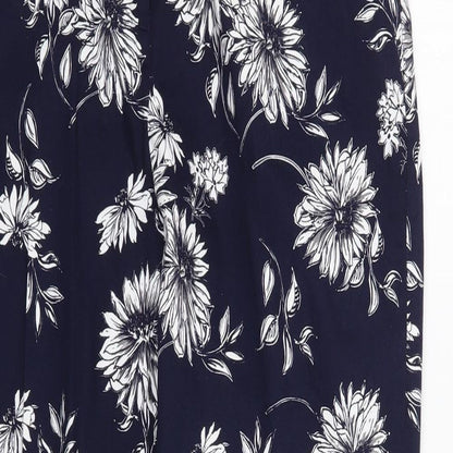 George Womens Blue Floral  Trousers  Size 10 L27 in