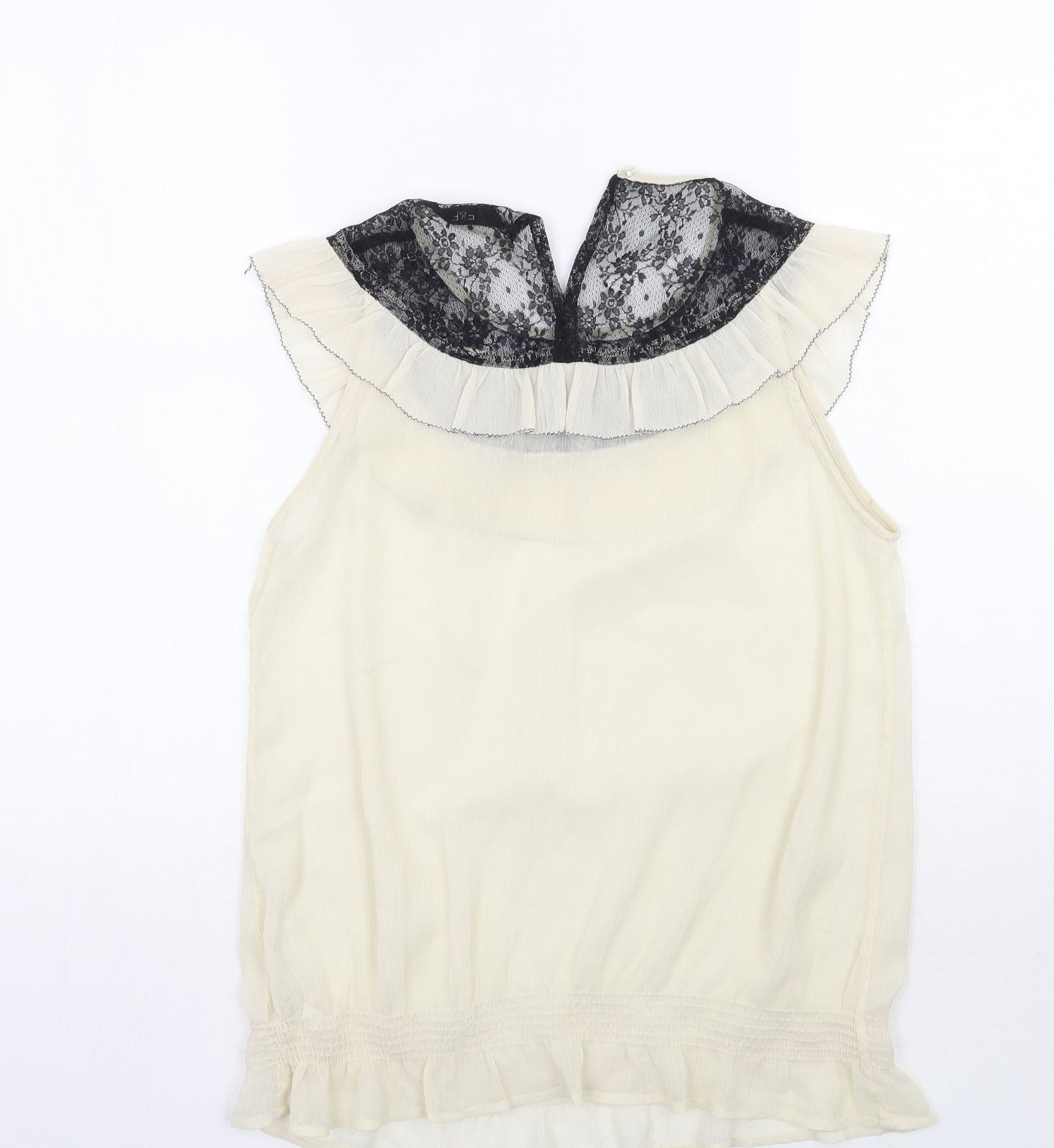 F&F Womens Ivory Floral  Basic Blouse Size 12