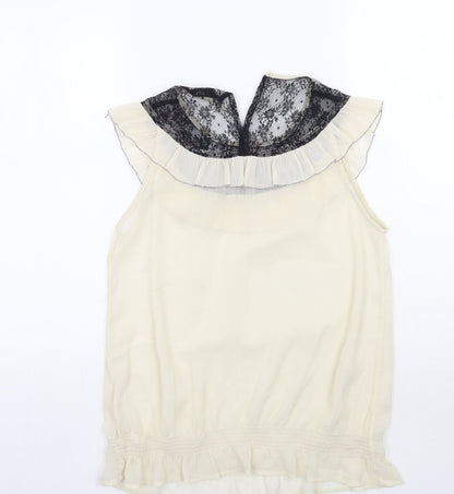 F&F Womens Ivory Floral  Basic Blouse Size 12