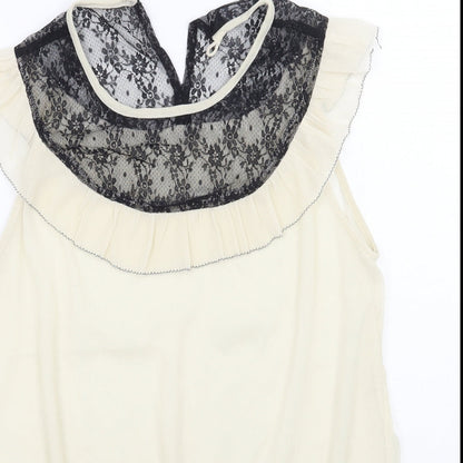 F&F Womens Ivory Floral  Basic Blouse Size 12