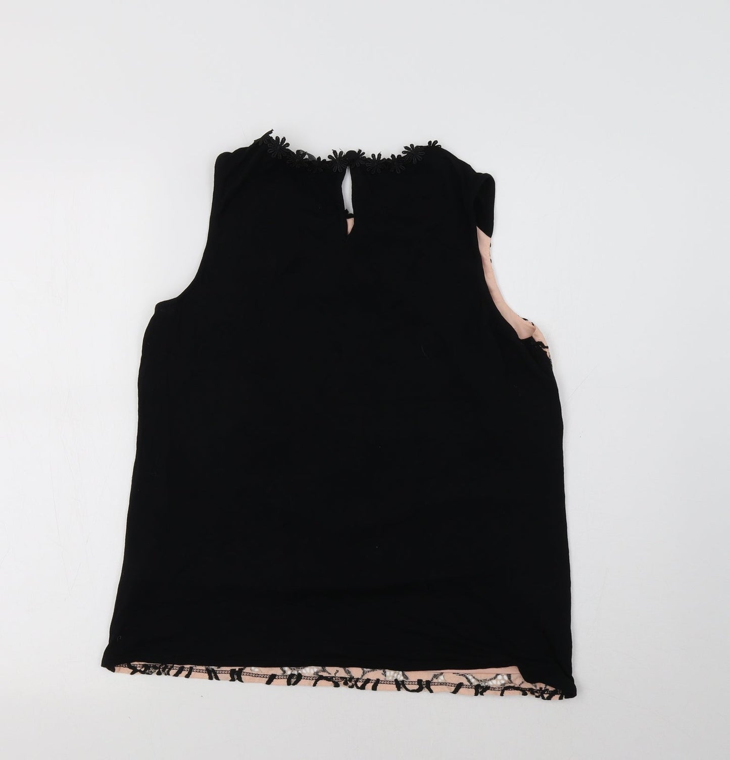 F&F Womens Black Floral  Basic Blouse Size 10