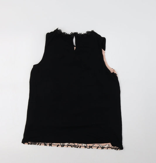 F&F Womens Black Floral  Basic Blouse Size 10