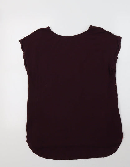 F&F Womens Purple Floral  Basic Blouse Size 10