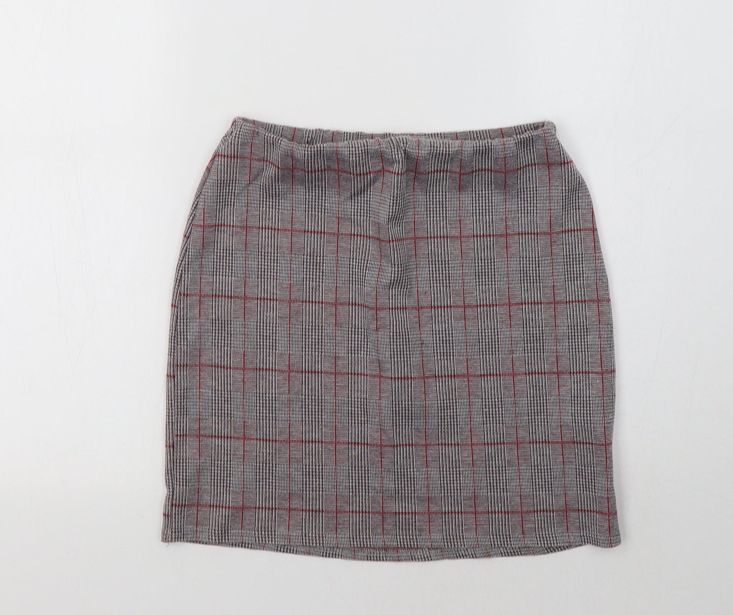 Lipsy Womens Grey Check  Mini Skirt Size 10