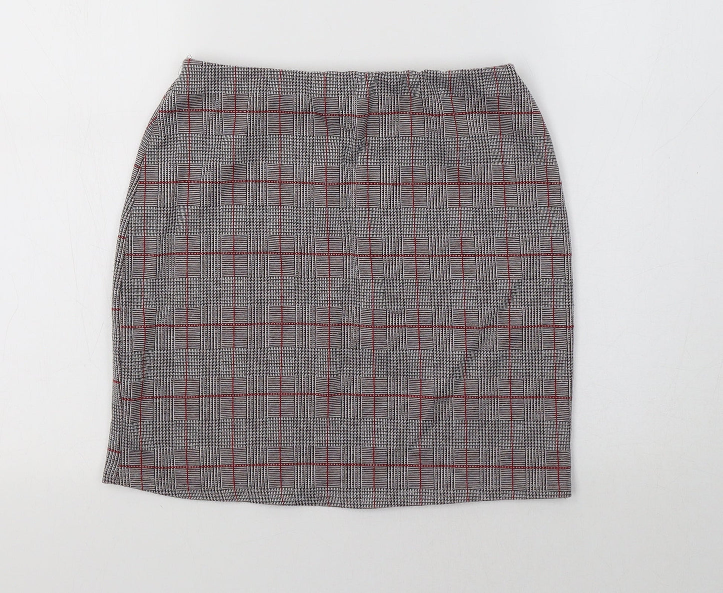 Lipsy Womens Grey Check  Mini Skirt Size 10