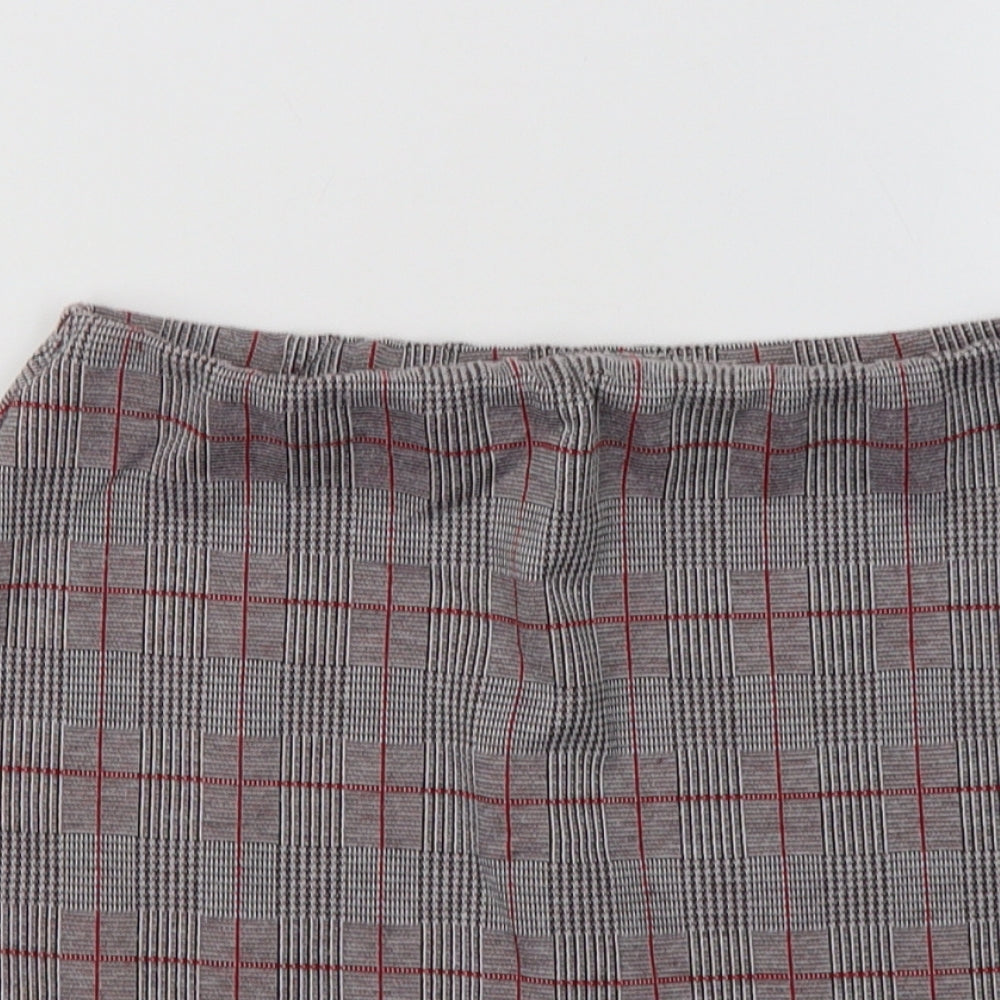Lipsy Womens Grey Check  Mini Skirt Size 10