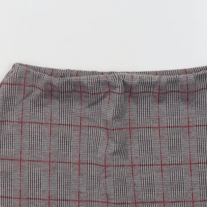 Lipsy Womens Grey Check  Mini Skirt Size 10