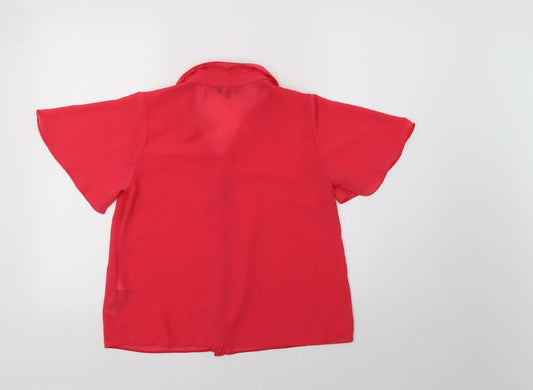 Womens UK Size 10 New Look Pink Basic Button-Up