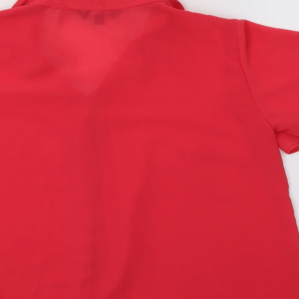 Womens UK Size 10 New Look Pink Basic Button-Up