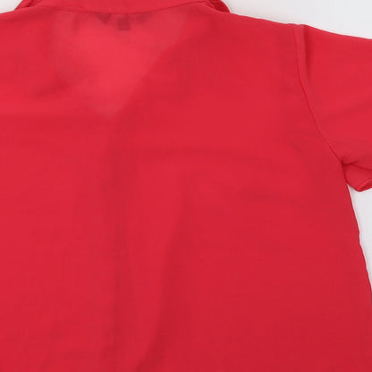 Womens UK Size 10 New Look Pink Basic Button-Up