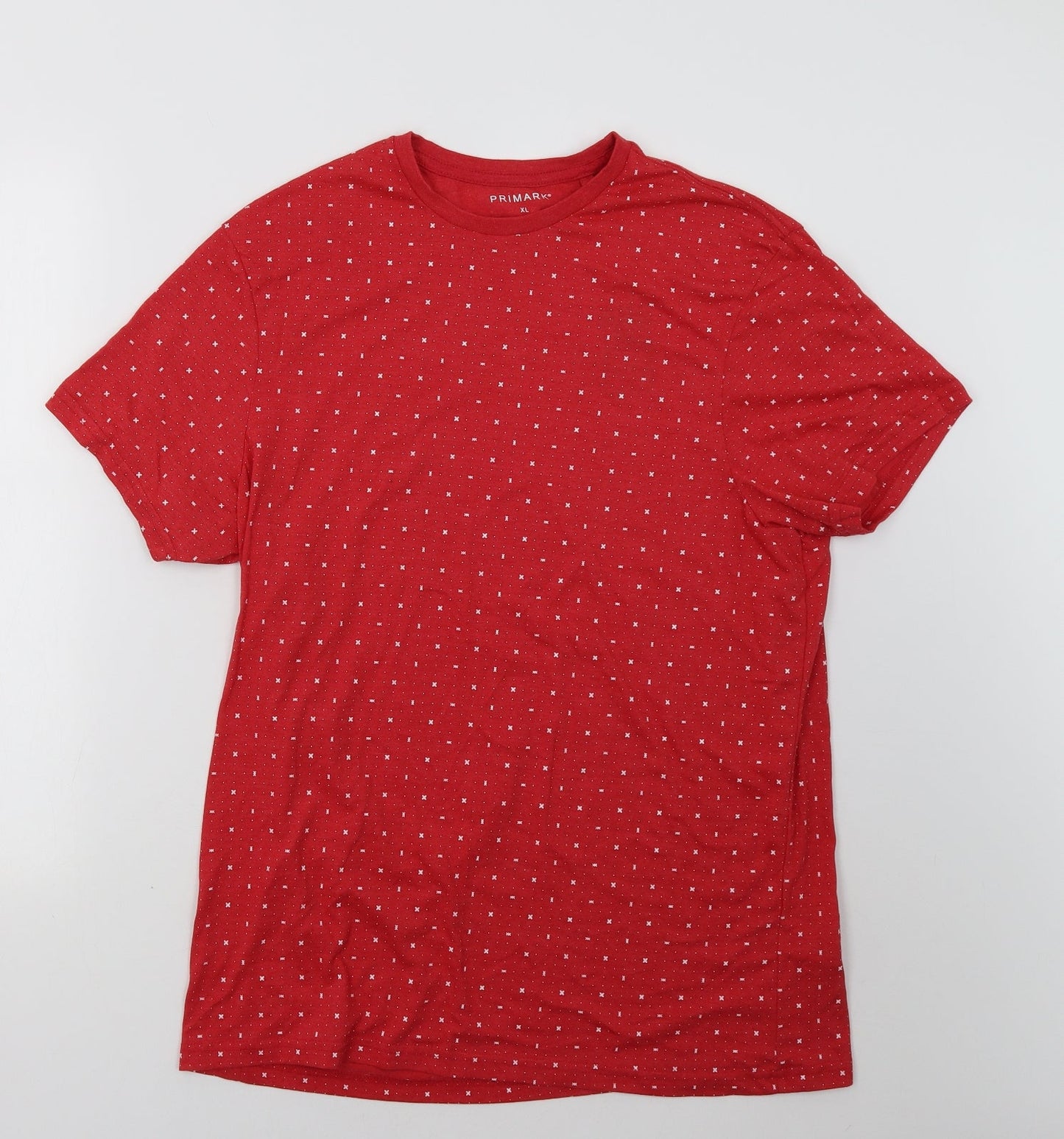 Primark Mens Red Geometric   T-Shirt Size XL