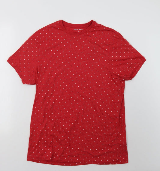 Primark Mens Red Geometric   T-Shirt Size XL