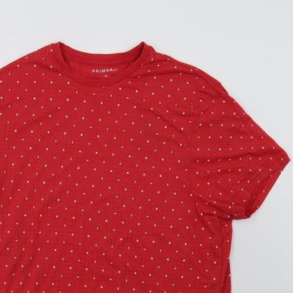 Primark Mens Red Geometric   T-Shirt Size XL
