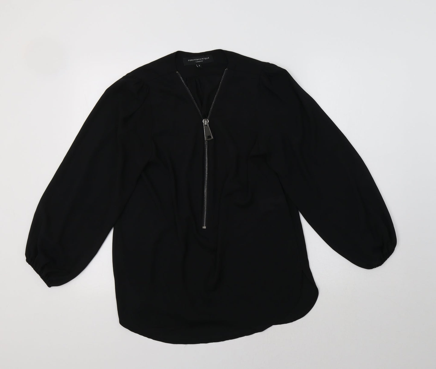 Forever Unique Womens Black   Basic Blouse Size S