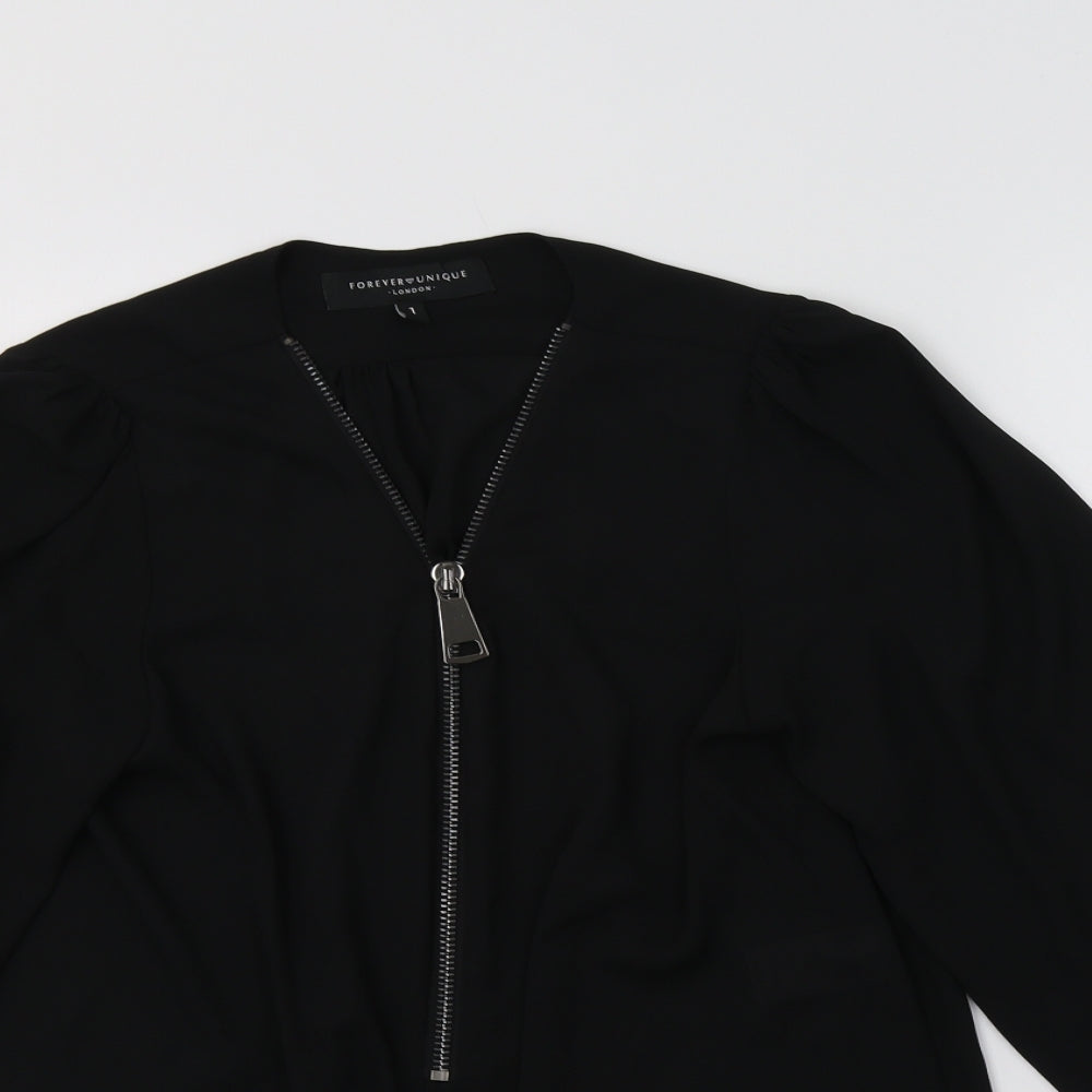 Forever Unique Womens Black   Basic Blouse Size S
