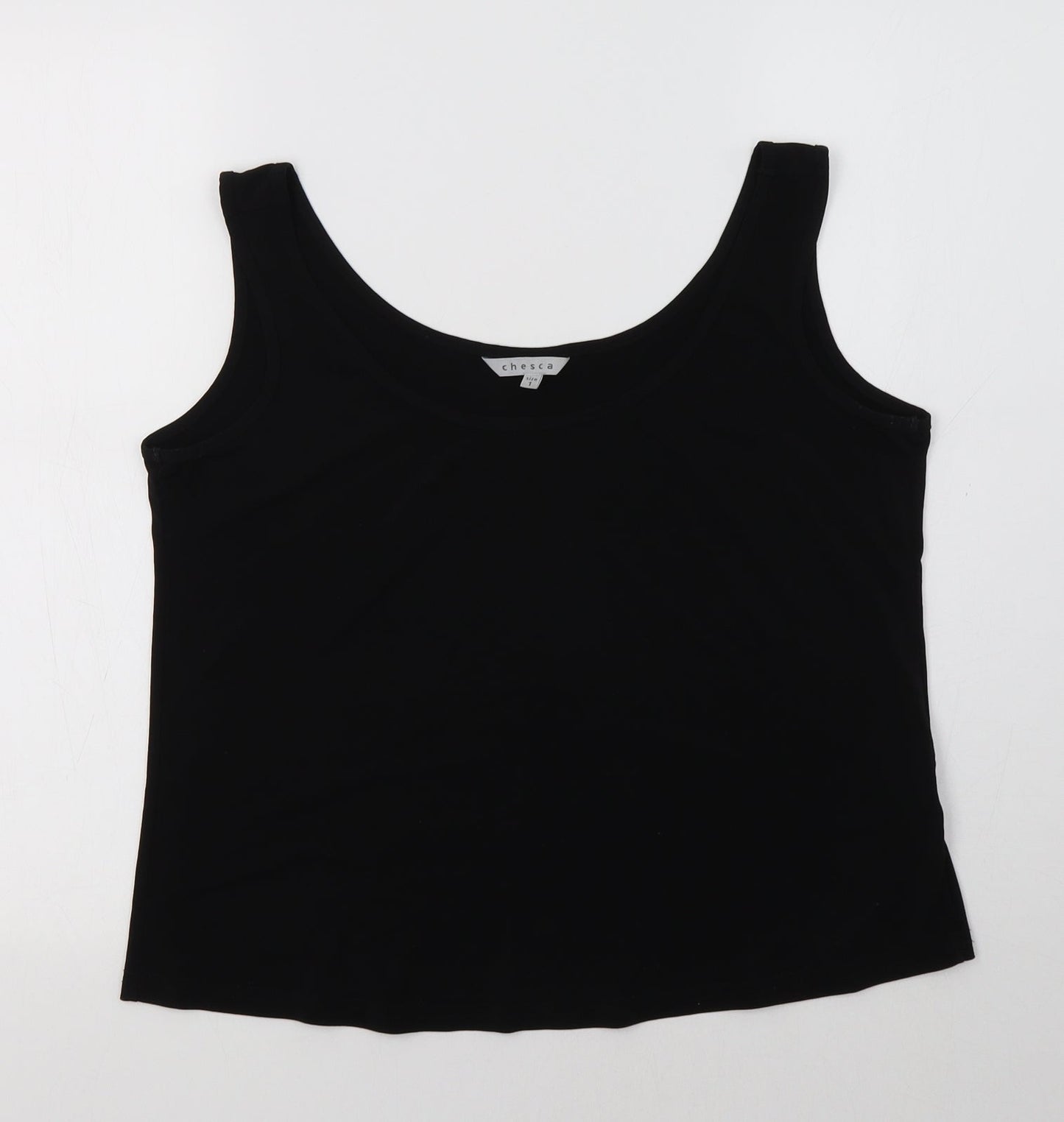 Womens UK Size M Chesca Black Basic Tank