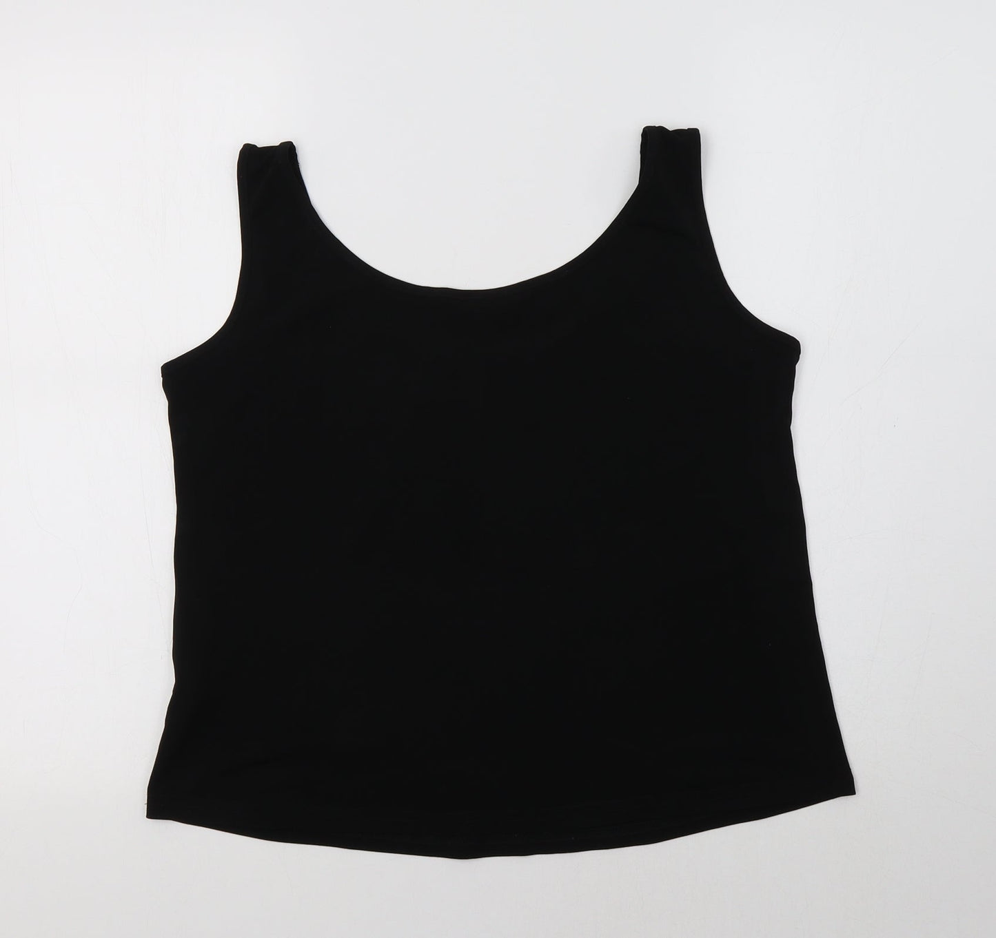 Womens UK Size M Chesca Black Basic Tank