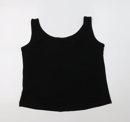 Womens UK Size M Chesca Black Basic Tank