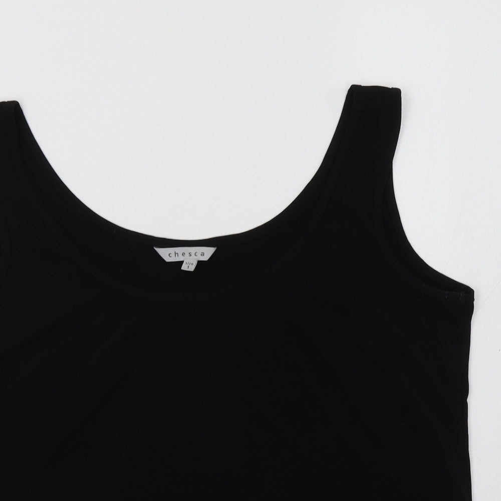 Womens UK Size M Chesca Black Basic Tank