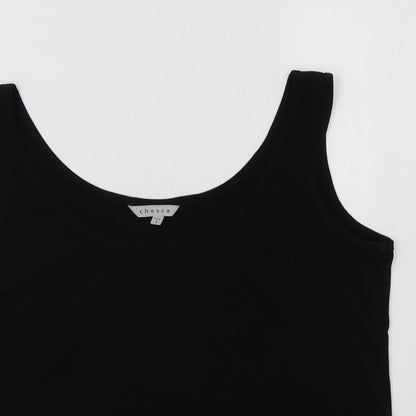 Womens UK Size M Chesca Black Basic Tank