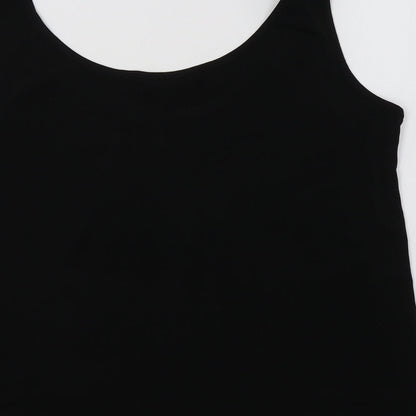 Womens UK Size M Chesca Black Basic Tank
