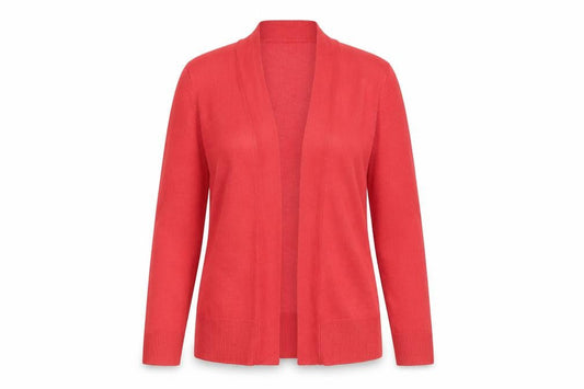 Front view of Marks & Spencer women’s pink cardigan jumper, size XS