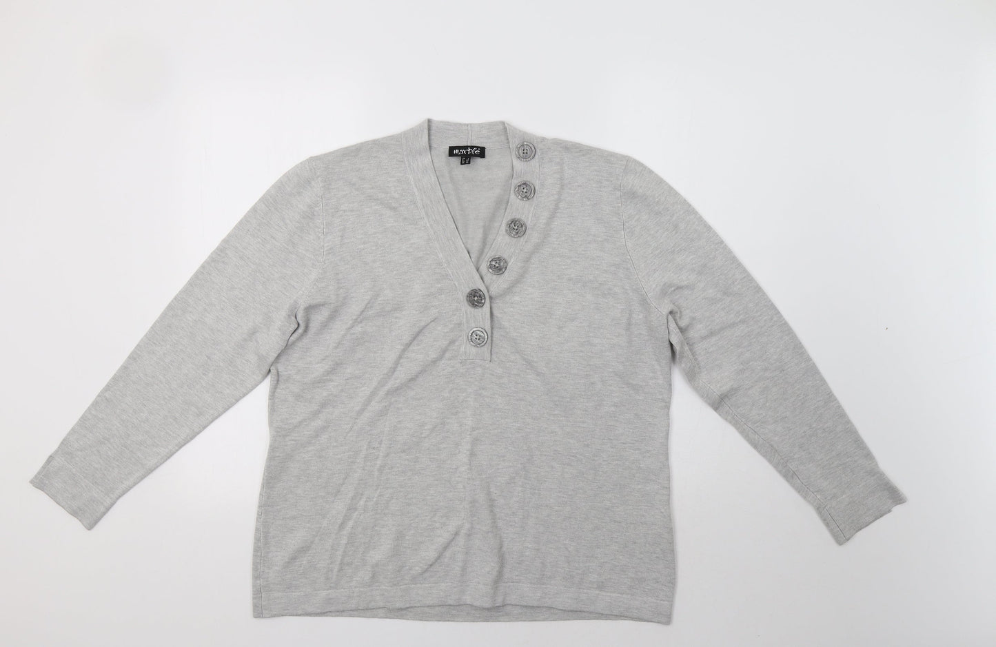 Womens UK Size L Marble Grey Pullover Jumper